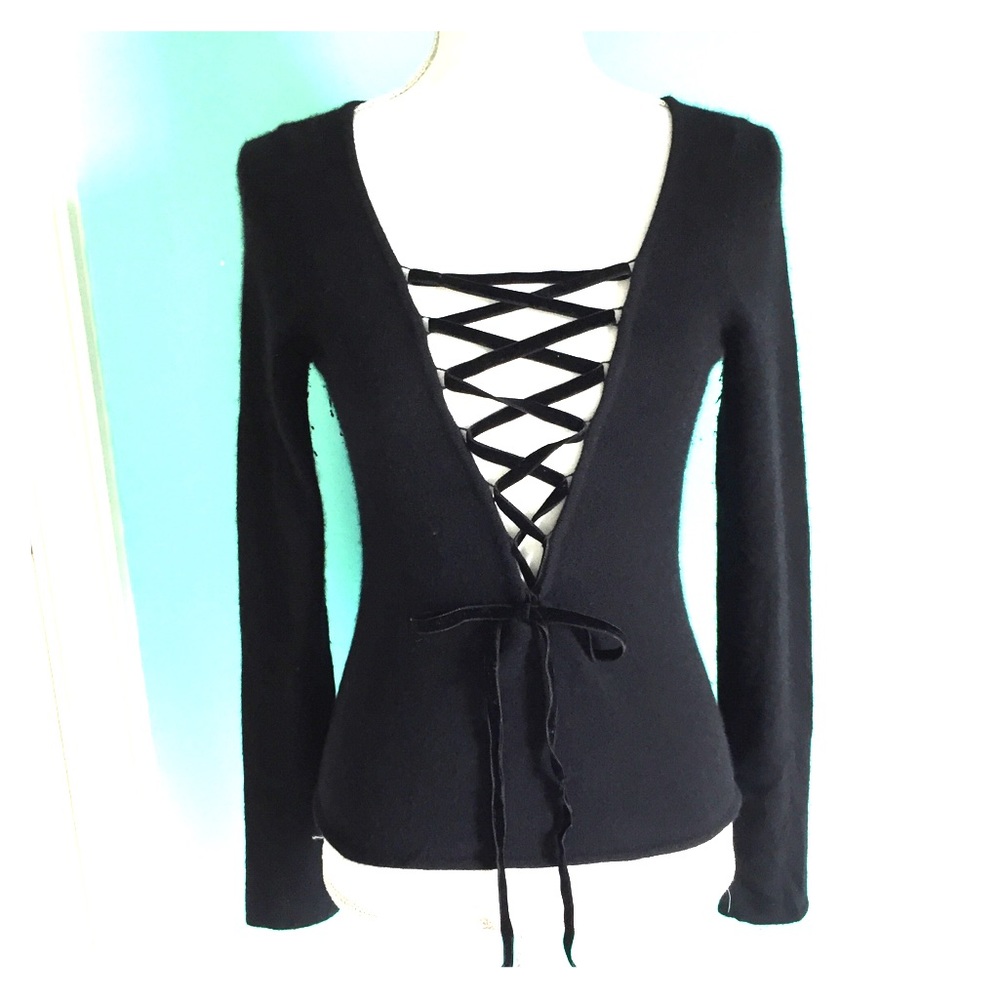Heidi Wiesel Cashmere with Velvet Lace Top